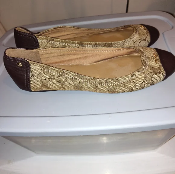 Coach | Shoes | Coach Brown And Tan Loafers With Signature  display picture 1